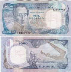 Колумбія - 1000 Pesos Oro 1982 - P. 424A - serie 64220735 - F