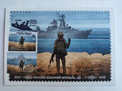 2613 - Украина - 2022 - MAXI CARDS - Русский военный корабль ... Все - марка W гашение Киев