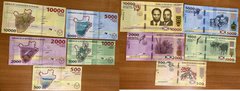 Бурунди - набор 5 банкнот 500 1000 2000 5000 10000 Francs 2017 - 2021 - UNC