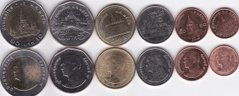 Таиланд - набор 6 монет 5 10 25 50 Paisa 1 2 Rupeesa 1988 - 2007 - UNC