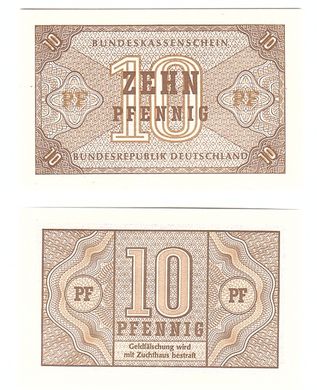 Германия - 10 Pfennig 1967 - Pick 26 - UNC