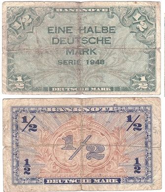 Німеччина - 1/2 Deutsche Mark 1948 - Ro. 230 - VF - # 2