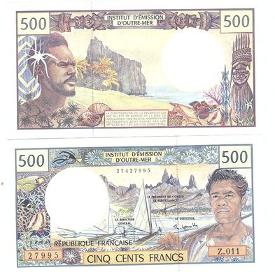 Французька Полінезія - 500 Francs 1990 - 2012 - Pick 1e - aUNC