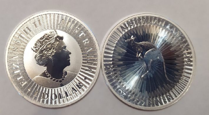 Australia - 1 Dollar 2021 - Australian kangaroo - silver - UNC