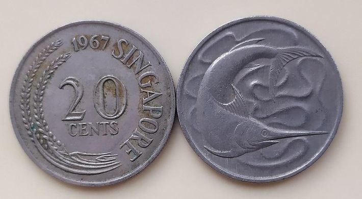 Сингапур - 20 Cents 1967 - VF