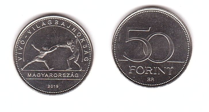 Венгрия - 5 шт х 50 Forint 2019 - Фехтование - UNC
