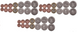 Острова Кука - 3 шт х набор 7 монет 1 2 5 10 20 50 Cents 1 Dollar 2010 - UNC