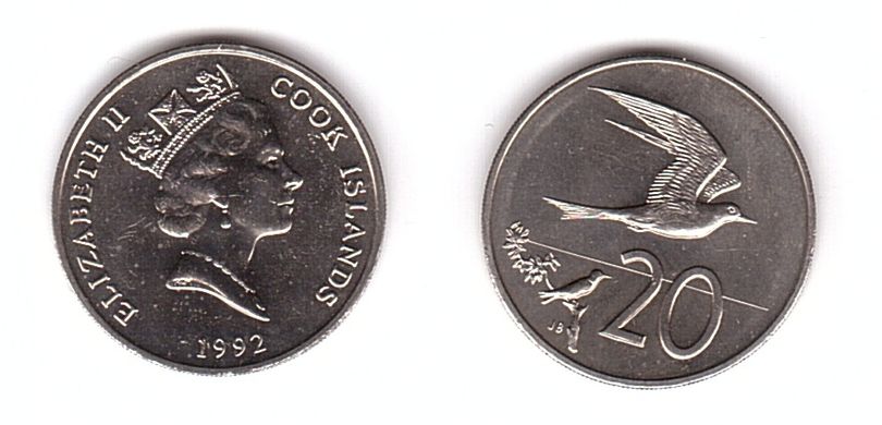 Острова Кука - 5 шт х 20 Cents 1992 - UNC