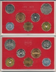 Япония - Mint набор 6 монет 1 5 10 50 100 500 Yen 1997 + жетон - в пластике - UNC