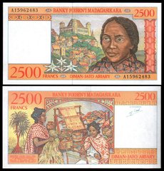 Madagascar - 2500 Francs 1998 - P. 81 - s. A - UNC