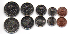 Малайзия - набор 5 монет 1 5 10 20 50 Sen 2007 - 2008 - UNC