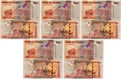 Уганда - 5 шт х 1000 Shillings 2017 - P. 49e - UNC