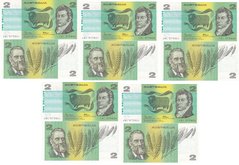 Австралія - ​​5 шт х 2 Dollars 1983 - P. 43e - UNC