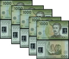 Чили - 5 шт х 1000 Pesos 2020 - P. 161j - UNC