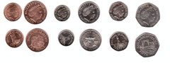 Jersey - set 6 coins 1 2 5 10 20 50 Pence 2002 - 2006 - UNC