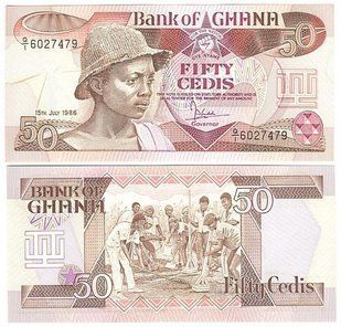 Гана - 50 Cedis 1986 - P. 25 - UNC
