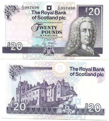 Шотландія - 20 Pounds 2016 - RBS - aUNC