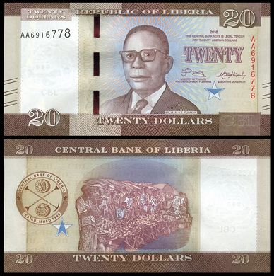 Либерия - 20 Dollars 2016 - UNC
