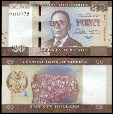 Ліберія - 20 Dollars 2016 - UNC