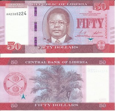 Ліберія - 50 Dollars 2022 - UNC