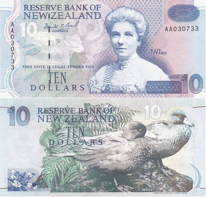 Новая Зеландия - 10 Dollars 1992 - Pick 178 - UNC