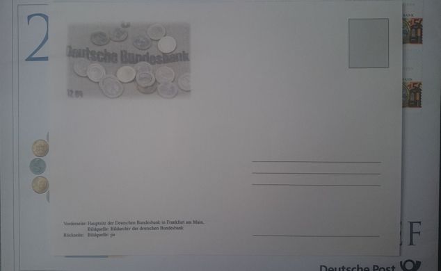 2411 - Німеччина - 2007 - 50 років Deutsche Bundesbank - з листівкою - КПД