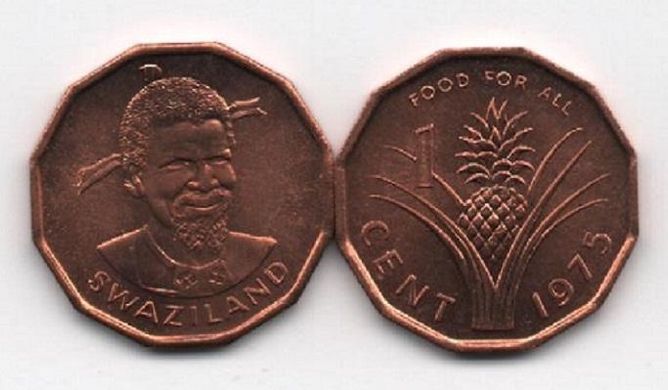 Swaziland - 5 pcs х 1 Cent 1975 - UNC