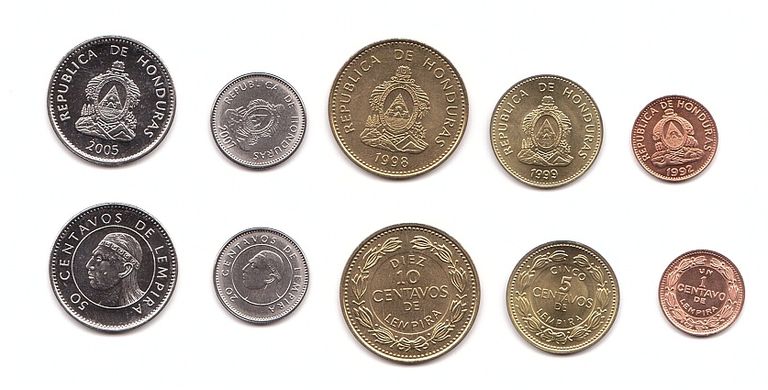 Гондурас - набір 5 монет 1 5 10 20 50 Centavos 1992 - 2007 - UNC