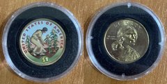 USA - 1 Dollar - # 7 - Sacagawea - colored - one-sided in capsule -  aUNC