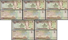 Фиджи - 5 шт х 5 Dollars 2002 - Pick 105b - Queen Elizabeth ll - UNC