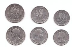 Албания - набор 3 монеты 1/2 Lek, 1 Lek, 2 Lek 1939 - KM# 29, 30, 31 - XF