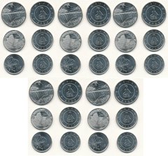 Zimbabwe - 5 pcs х set 3 coins 1 2 5 ZiG 2024 - UNC