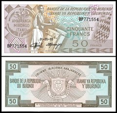 Бурунді - 50 Francs 1993 - P. 28c - 1.05.1993 - UNC