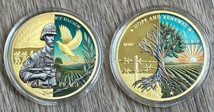 War Peace - 2026 - From conflict to calm - Souvenir token - gold plating - UNC
