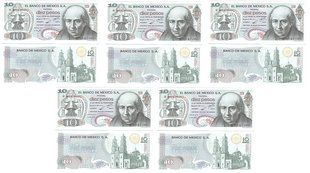 Мексика - 5 шт х 10 Pesos 1971 - Pick 63d - UNC