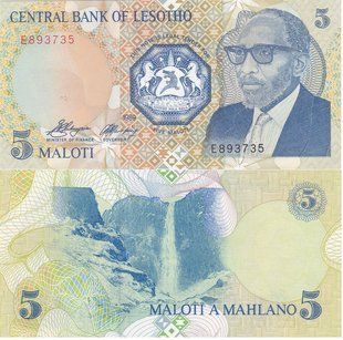 Lesotho - 5 Maloti 1989 - P. 10 - UNC