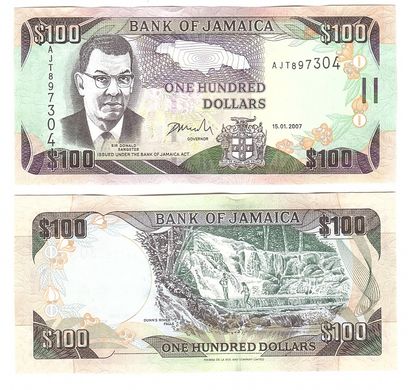 Ямайка - 100 Dollars 2007 - Pick 84c - UNC