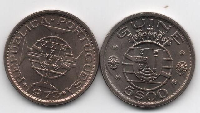 Portuguese Guinea - 5 Escudos 1973 - aUNC / UNC