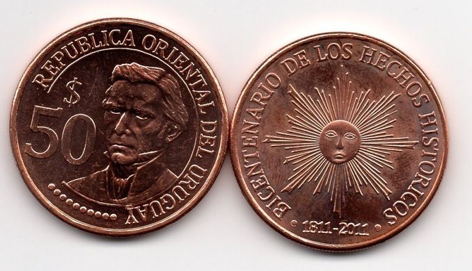 Уругвай - 50 Pesos 2011 comm. - UNC
