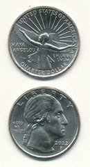 США - 1/4 ( Quarter ) Dollar ( 25 Cents ) 2022 - D - Американские женщины. Майа Энджелоу - UNC
