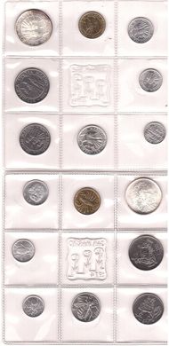 Сан-Марино - набор 8 монет 1 2 5 10 20 50 100 500 Lire 1974 - (500 Lire серебро с потемнением) - comm. - aUNC / UNC