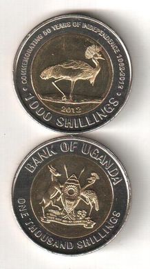 Uganda - 5 pcs x 1000 Shillings 2012 - 50 Years Independence - bimetall - UNC