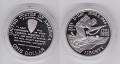 USA - 1 Dollar 1993 - 50th Anniversary of the Allied Landings in Normandy - Silver - in capsule - Proof