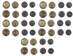 Малайзия - 5 шт х набор 4 монеты 5 10 20 50 Sen 2012 - 2014 - UNC