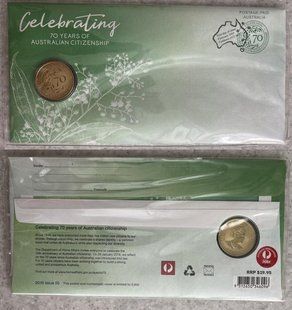 Австралия - 1 Dollar 2019 - 70 років Австралійському громадянству - in folder - UNC