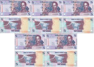 Sierra Leone - 5 pcs x 5 Leones 2022 - P. W36 - UNC