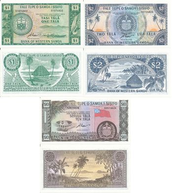 Samoa - set 3 banknotes 1 2 10 Tala 1967 / 2020 - Limited official reprint 2020 - Serie S - UNC