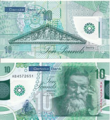 Ireland Northern - 10 Pounds 2017 - Danske Bank - Polymer - aUNC / XF+