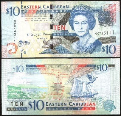 Eastern Caribbean - 10 Dollars 2015 - P. 52b - UNC