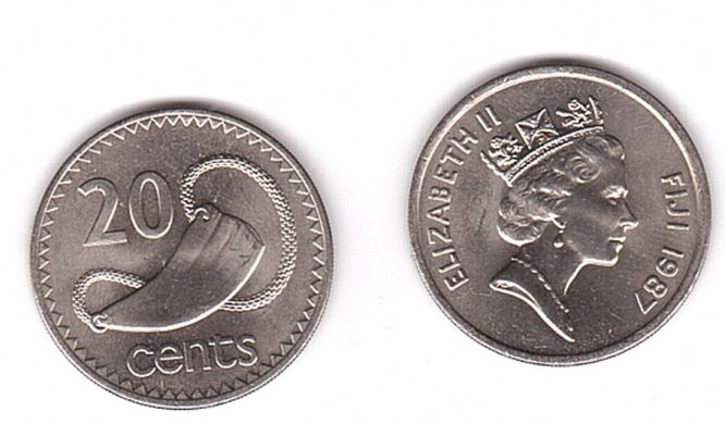 Фиджи - 5 шт х 20 Cents 1987 - aUNC / UNC